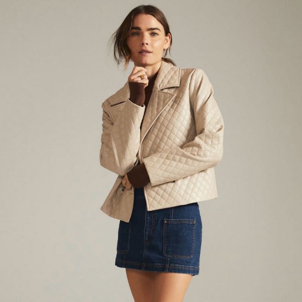 Anthropologie Greylin Vegan Leather Jacket Size Large
